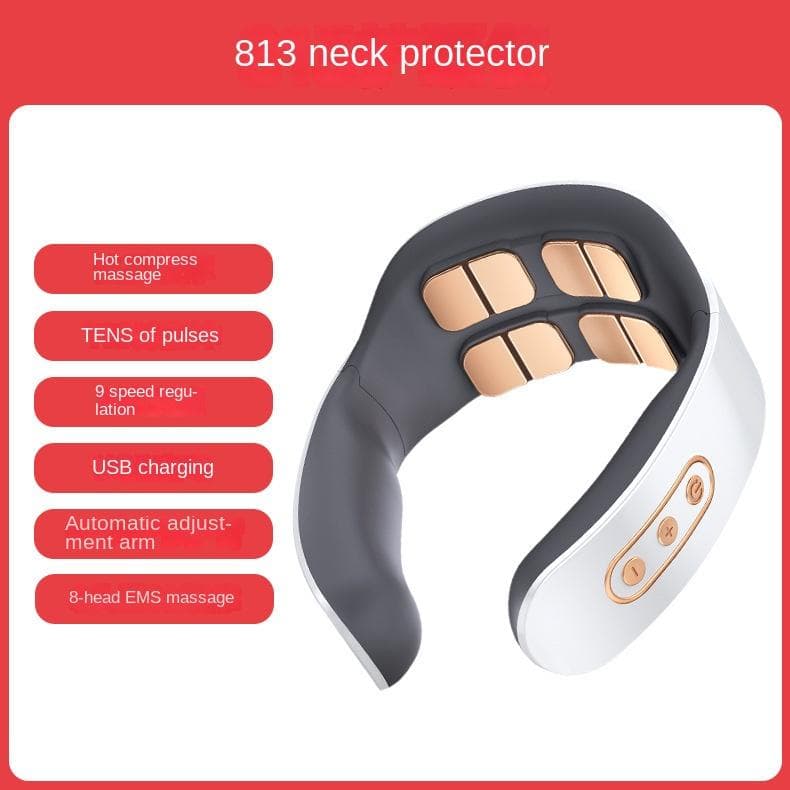 Cervical Massager 2-head Neck Protector Multifunctional Household Pulse Hot Compress Intelligent Electric Neck Massager