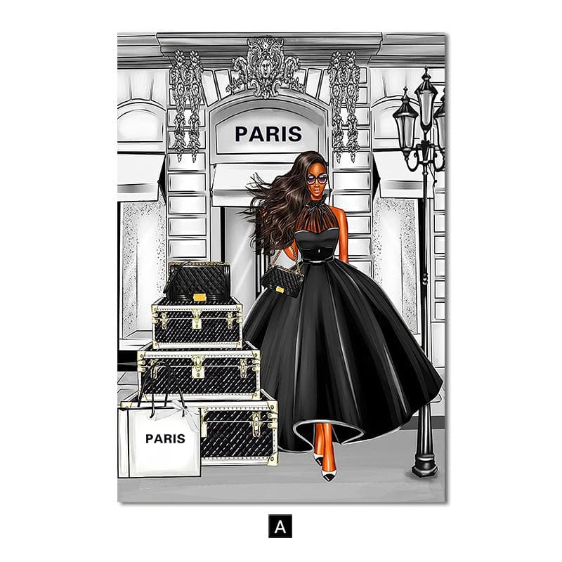 Fashion Poster Black and White Paris Perfume Wall Art Canvas Painting Nordic Posters And Prints Decor Pictures for Living Room 30x40cm No Frame