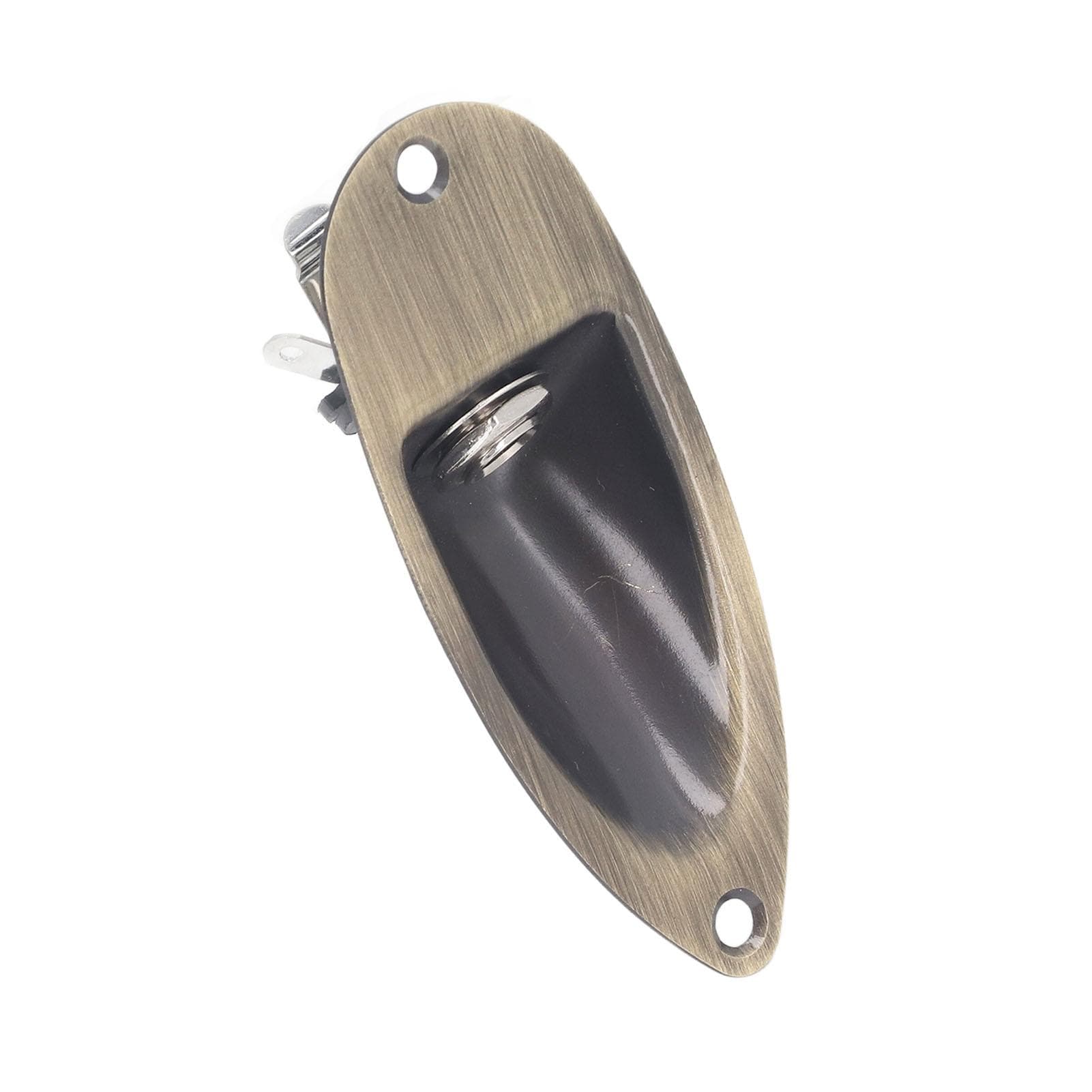 Guitar Input Output Jack Socket Plate Boat Style Electric Guitar Replacement Parts Bronze Color