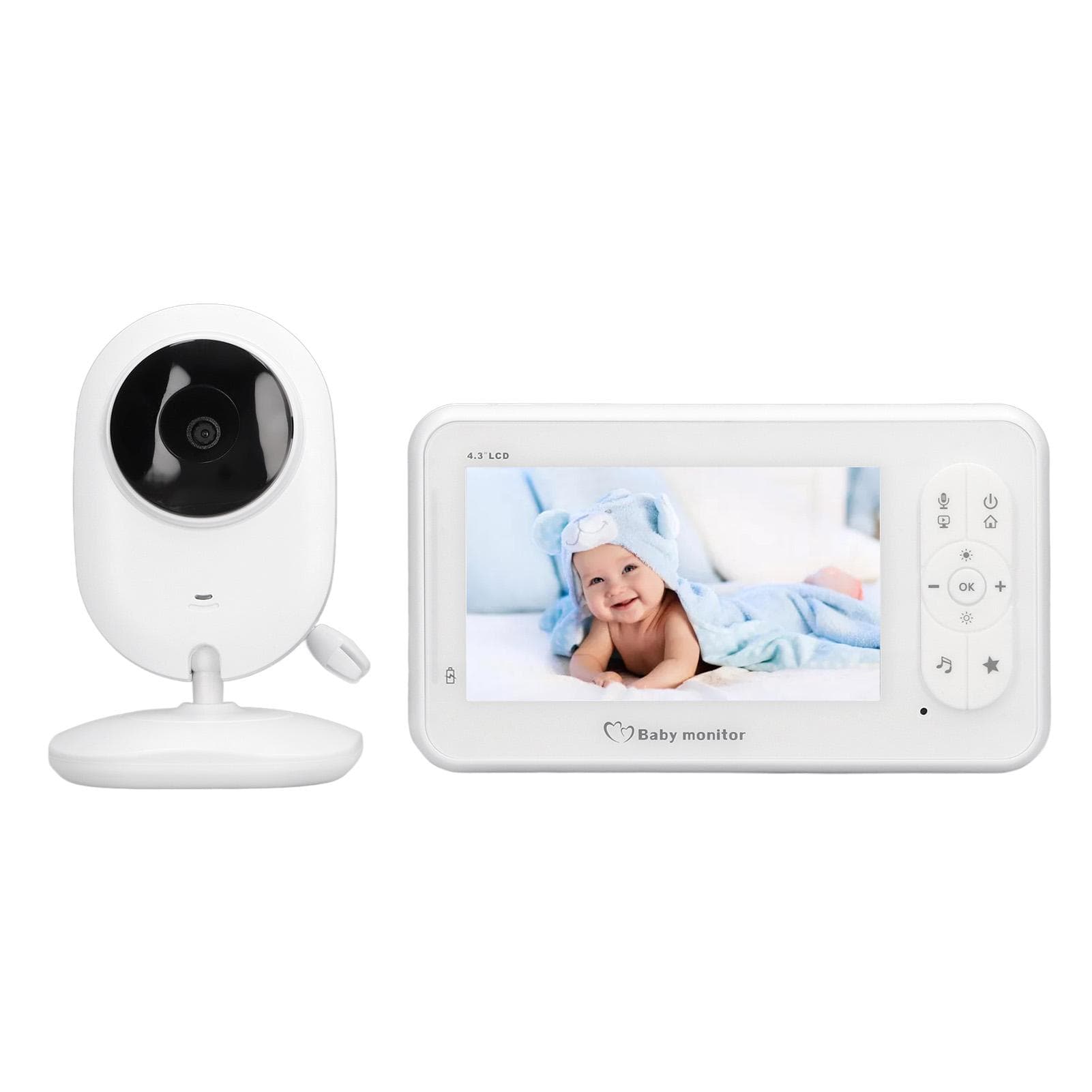 4.3in Wireless Baby Monitor Smart Children Monitor 2 Way Intercom Baby Security Camera with Night UK Plug