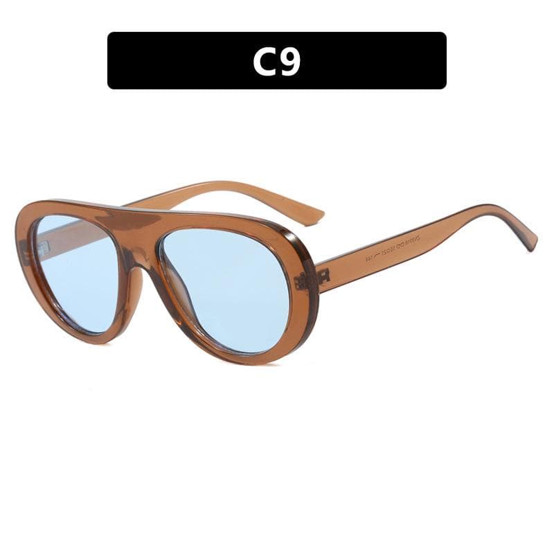 Vintage Oval Sunglasses Women Punk Frame UV400 Leopard Trend Design Fashion Luxury Eyewear As Picture