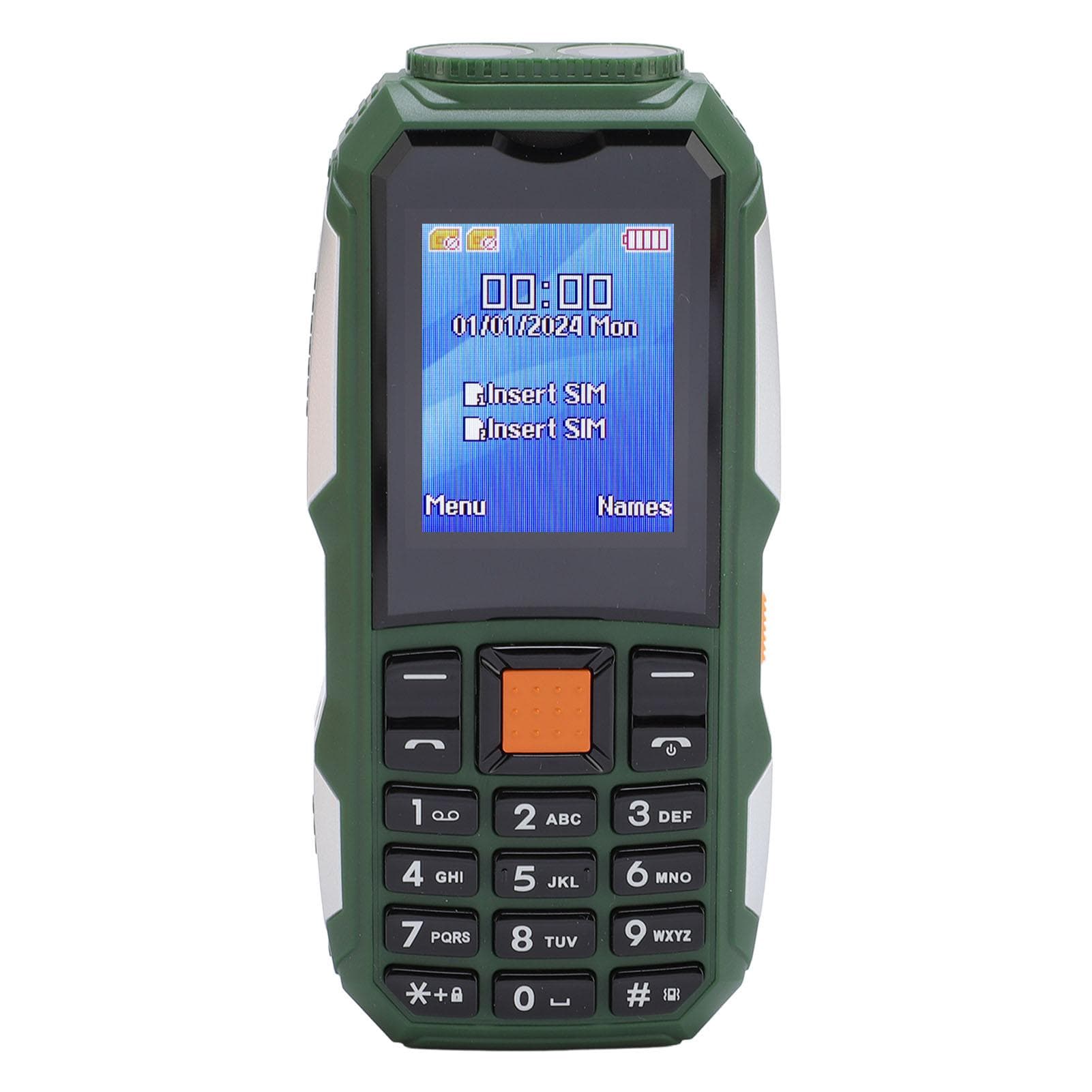 Seniors Cell Phone 1.77 Inch Screen 2G Network 4800mAh Battery Double SIM Senior Mobile Cell Phone green
