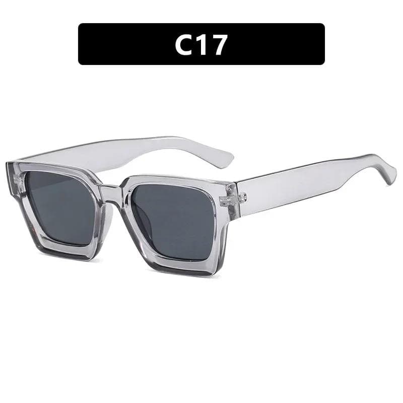 Trendy Square Wide Leg Sunglasses HD Gradient Lenses for Beach Parties Outdoor Travel Fashion Essential