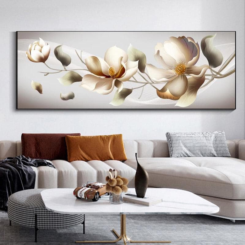 Modern Orchid Flowers Canvas Painting Abstract Landscape Posters and Prints Wall Pictures for Living Room Home Decor No Frame 30x90cm Unframed light apricot