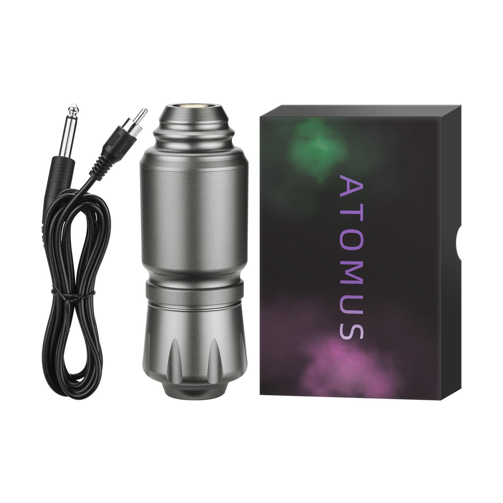 ATOMUS Aluminum Alloy Rotary Tattoo Pen Tattoo Machine Shader Liner Motor Power Cord Kit for silver gray
