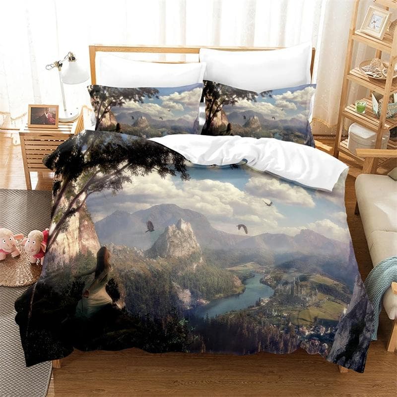 Fantasy Witch Dragon Llien World Bedding Sets exquisite bed supplies set duvet cover bed comforter set luxury birthday gift 135x200cm 2pcs