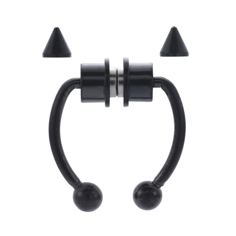 1pcs U Shaped Fake Piercing Nose Ring Alloy Nose Piercing Hoop Septum Rings for Women Body Jewelry Gifts Fashion Magnetic black