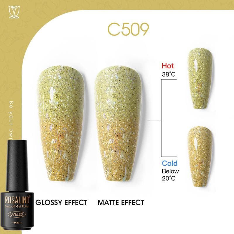 ROSALIND Nail Gel Polish Semi Permanent Varnish Hybrid UV Gel Polish Soak Off Nail Art Gel Top Base Coat Matt Top For Manicure Nail Art RA-C509