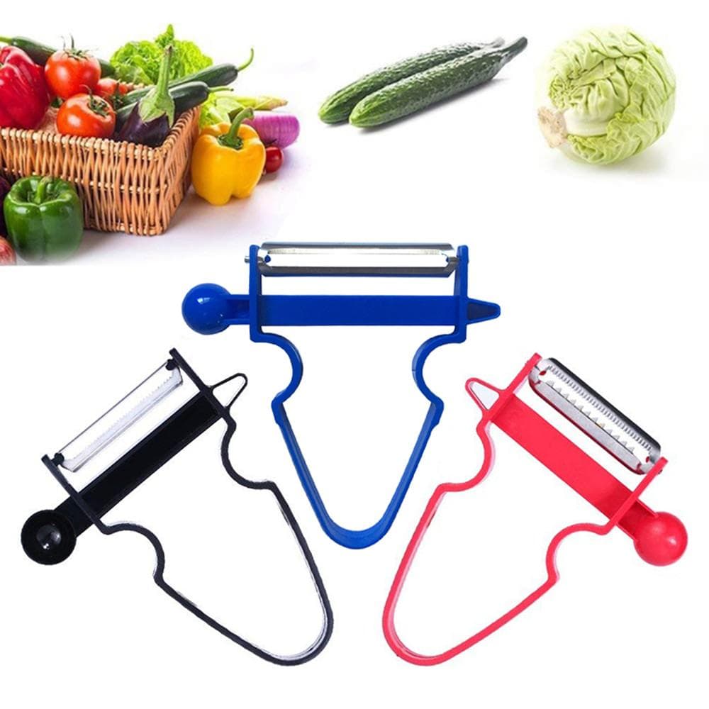 3 pcs/set Magic Trio Peeler Slicer Shredder Julienne Cutter Peel Stainless Steel Vegetable Blade Zesters Kitchen Tools
