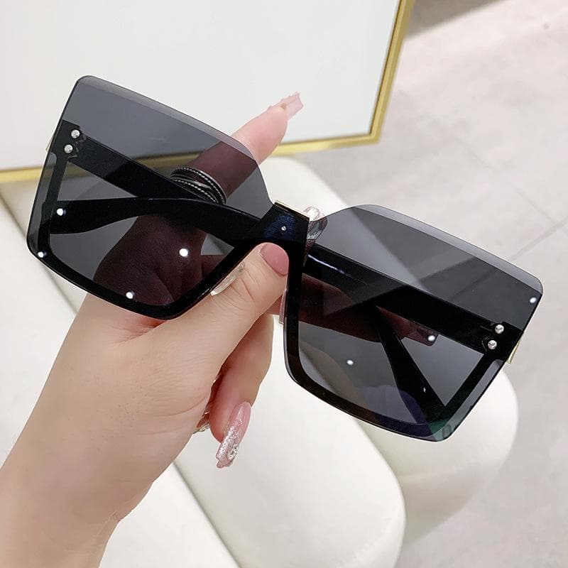 Gradient Rimless Square Sunglasses Women Brand Desiginer  Vintage Green Pink Sun Glasses Ladies Shades Eyewear as picture