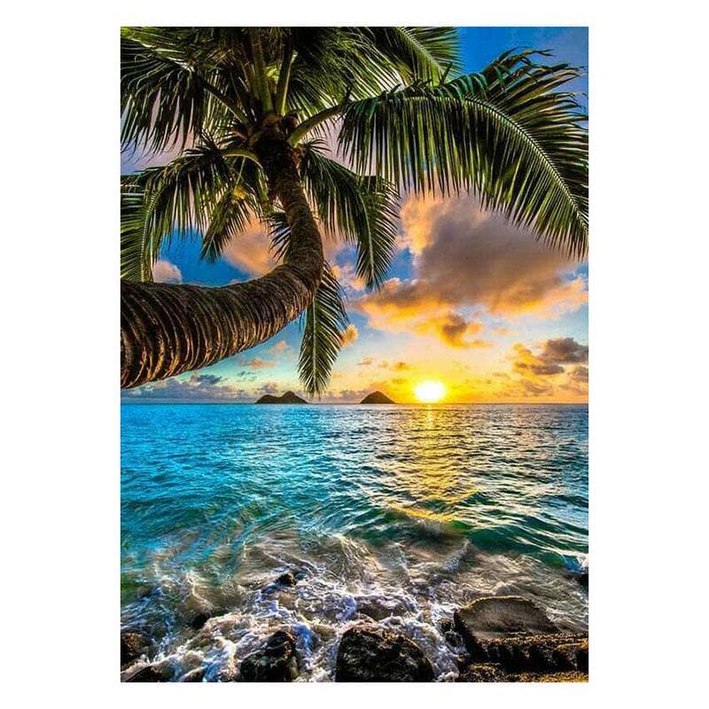 5D DIY Round Drill Diamond Painting Sea Scenery Diamond Embroidery Cross Stitch 20X30CM