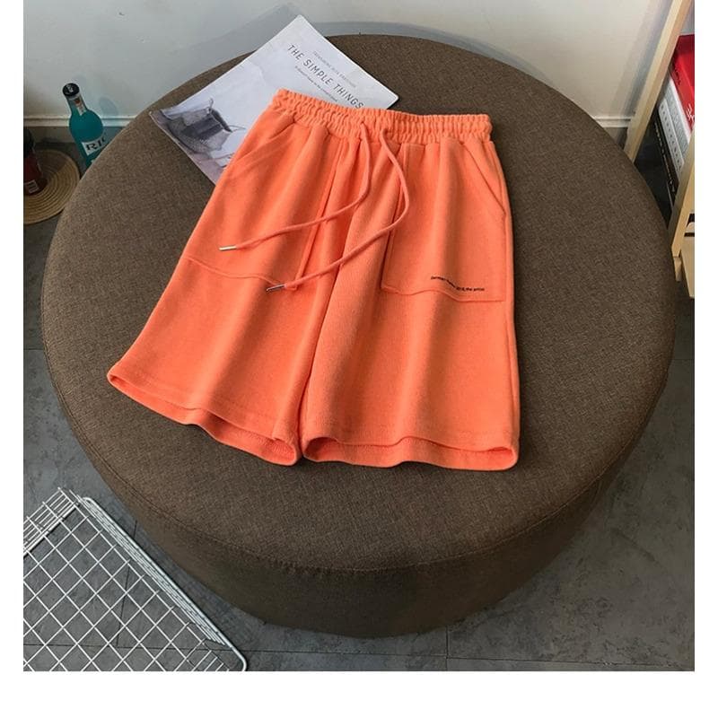 Summer Sports Shorts Casual Student High Waist Medium Pants Running Loose Wide Leg Cropped Pants 2XL