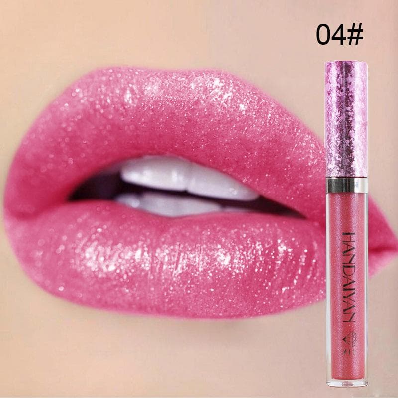 Handaiyan 6 Colors Shiny Lip Gloss Longlasting Glitter Red Nude Lipstick Liquid Waterproof Moisturize Crystal Lipgloss Makeup 04