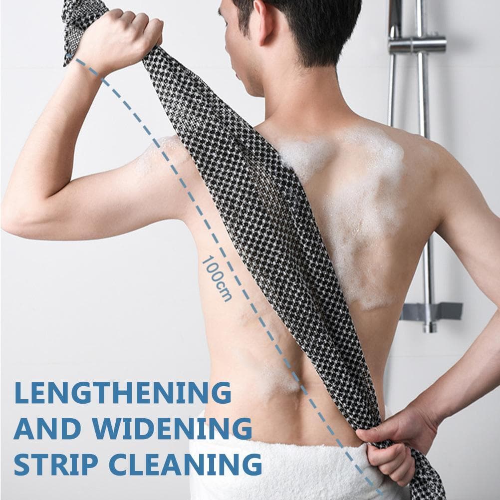 Exfoliating Back Scrubber Exfoliating Body Brush Back Washer Back Scrubber Towel for Shower light blue