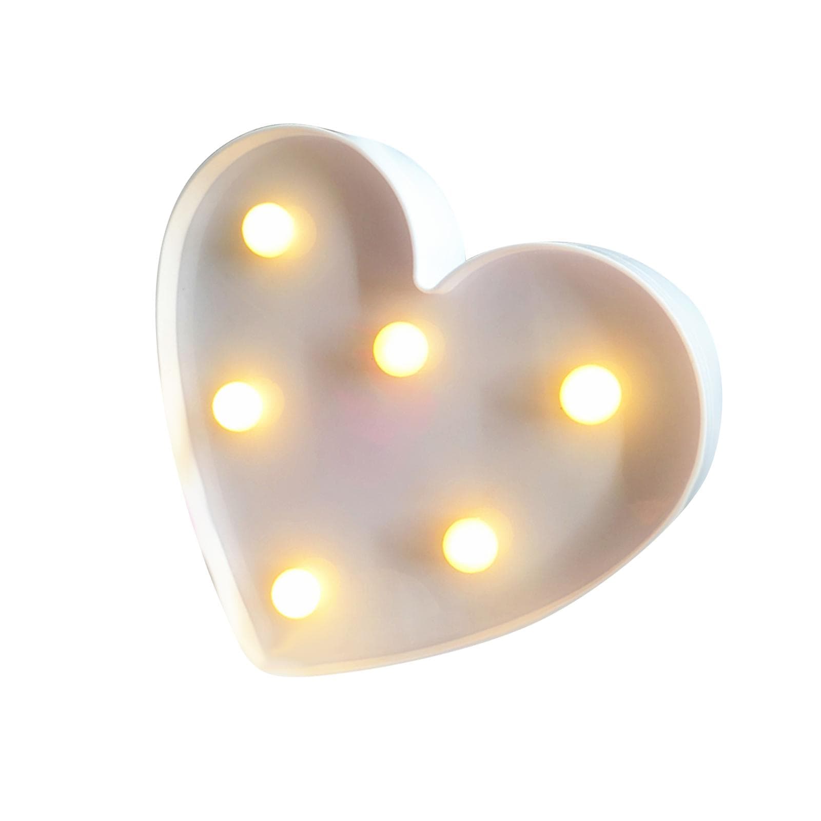 Heart Shape Design LEDs Light Standing Sign with Bulbs Night Lamp Warm White Constant Bright Light white