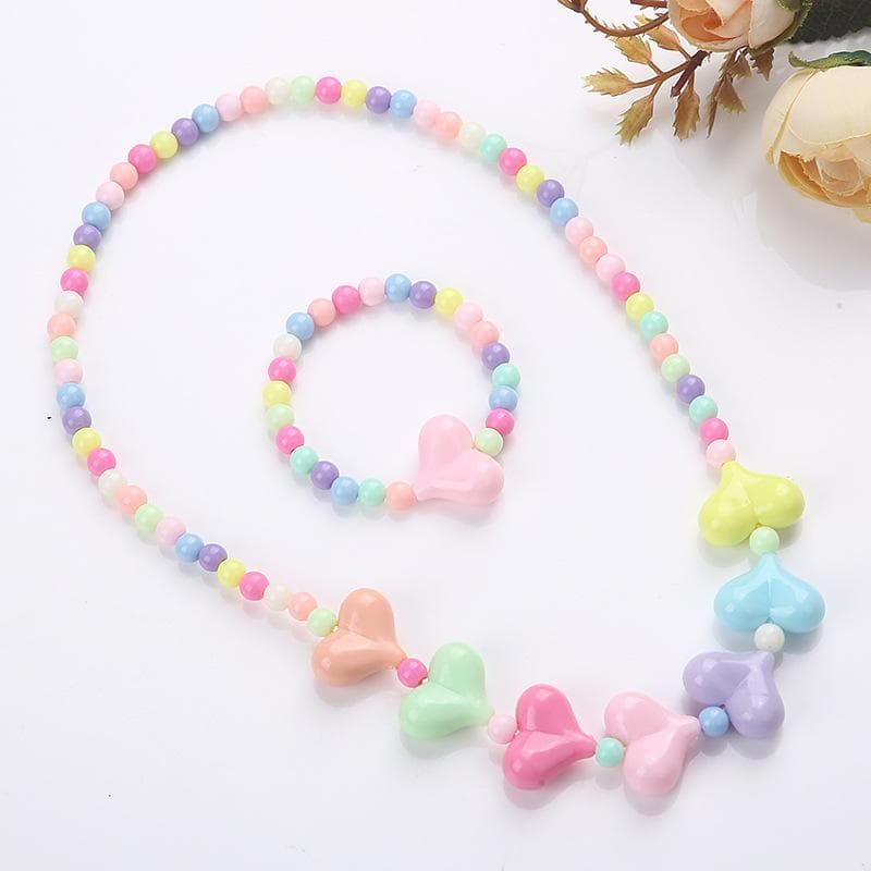 Baby Girl Decorations Flower Beads Photograph Props Candy Color Kids Jewelry Sets