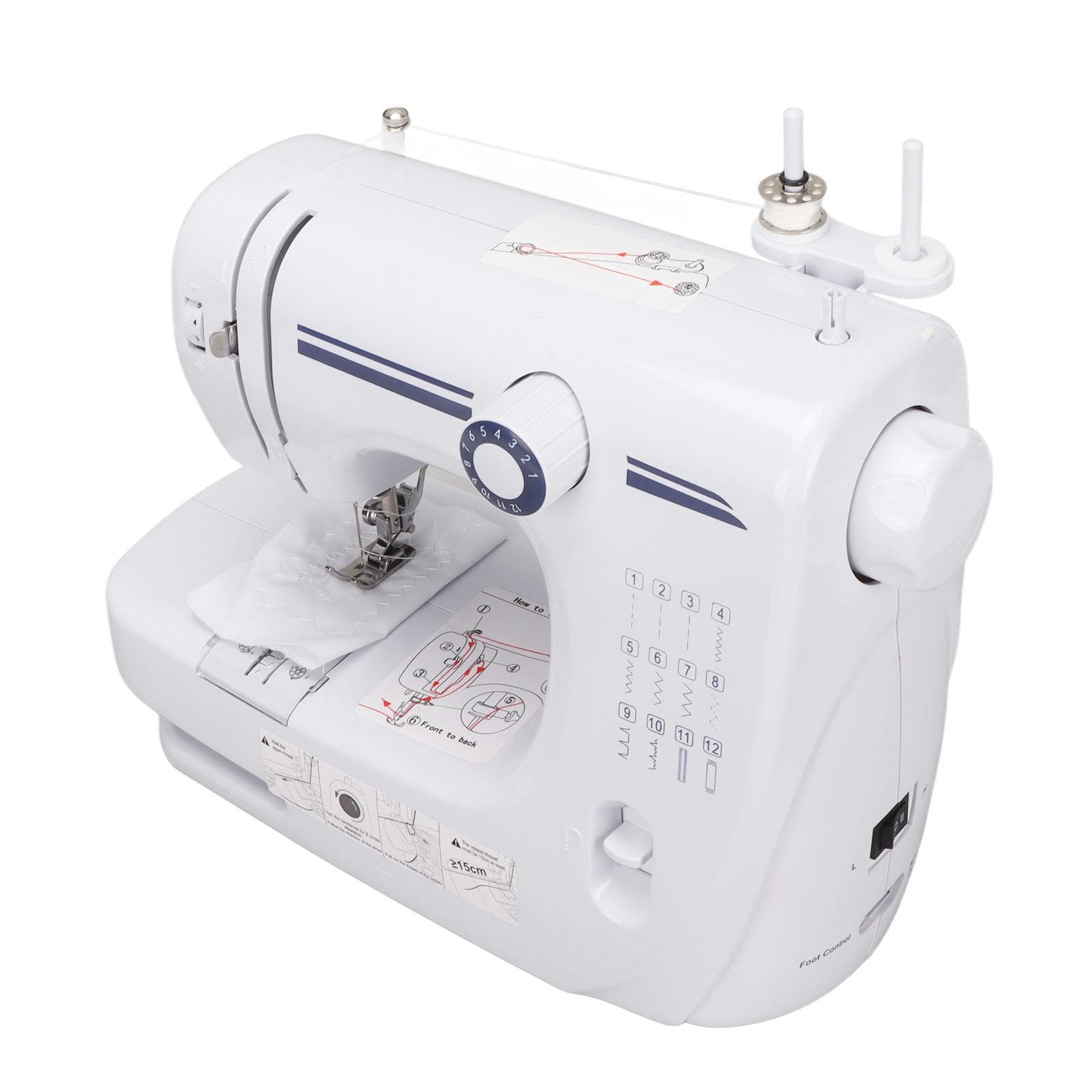Mini Sewing Machine 12 Stitches Multifunctional Electric Desktop Sewing Machine for Home Use US Plug