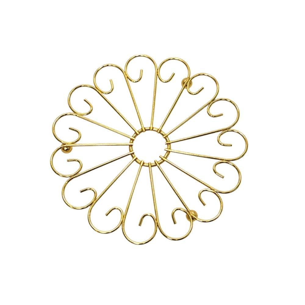 Rust-proof Metal Pot Mat Heighted Foot Hot Pot Holders Durable Gold Trivets Pot Steaming Style 1
