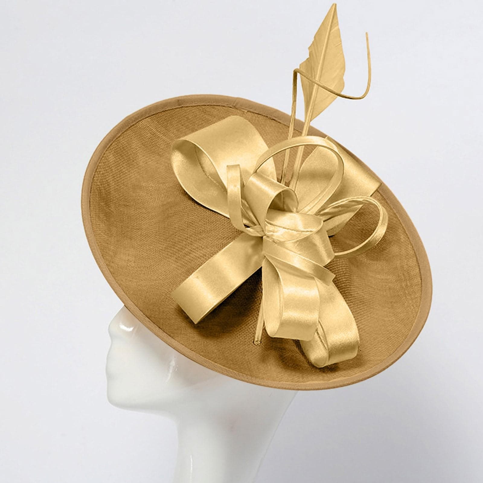 Women Fascinator Hats Tea Party Hat Vintage Hat Headband For Cocktail Head Band Large Solid Color Fashion Exquisite Headwear One Size
