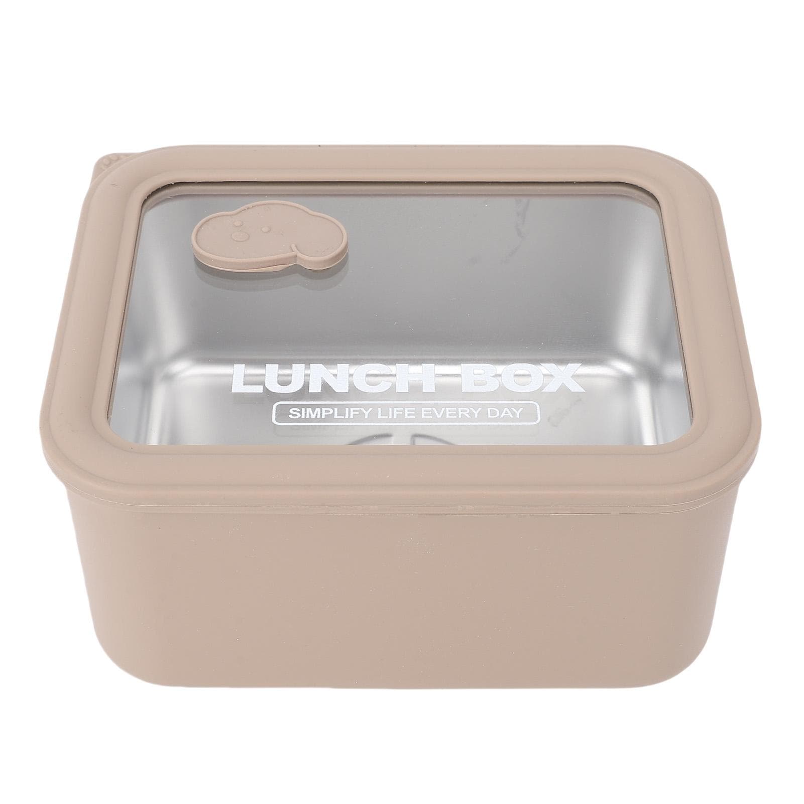 Lunch Container Visible Microwave Safe Portable 304 Stainless Steel Lunch Box for School Picnic L(for 6.5-9kg)