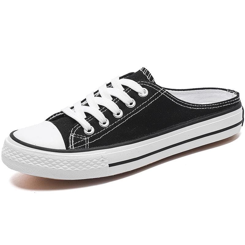 New Spring and Summer Ladies Slippers Summer Casual Canvas Slippers Comfortable Breathable and Non-slip 35 black