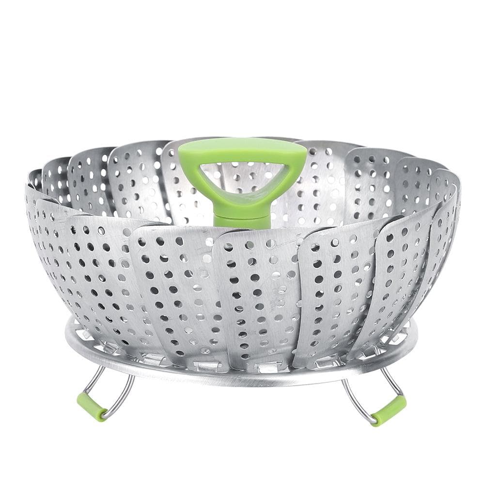 Stainless Steel Folding Mesh Dish Fruit Vegetable Steamer Basket Kitchen Cooking Tool