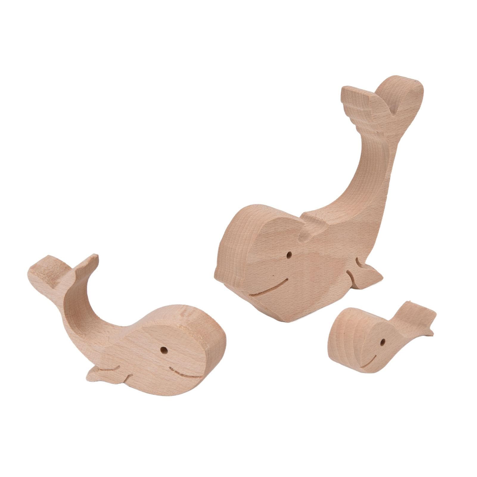 Wooden Animal Ornament Cute Shape Animal Family Handcrafted Mini Wooden Rabbits Statue for Home