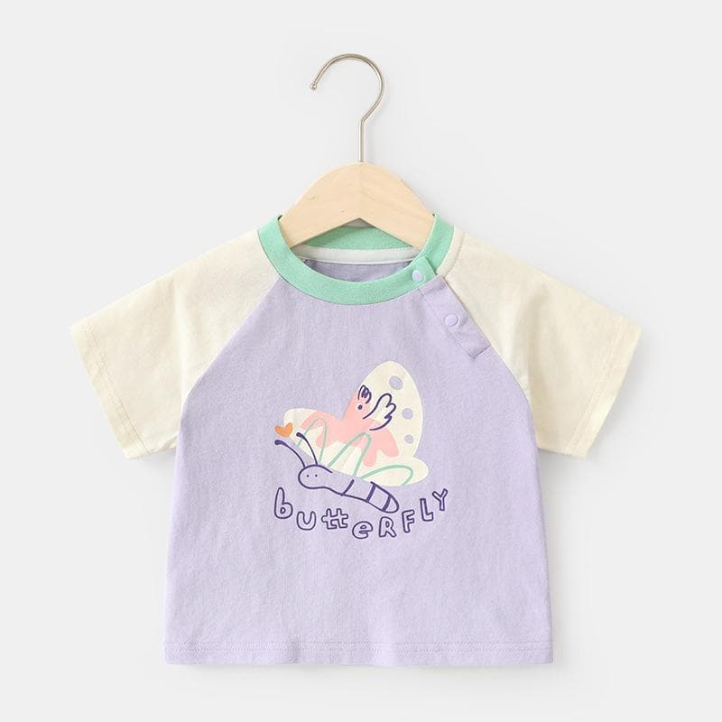Baby Clothes Casual Short-sleeved T-shirts Summer Clothes Boys Girls Baby Children Children Summer Half-sleeved Tops 120cm