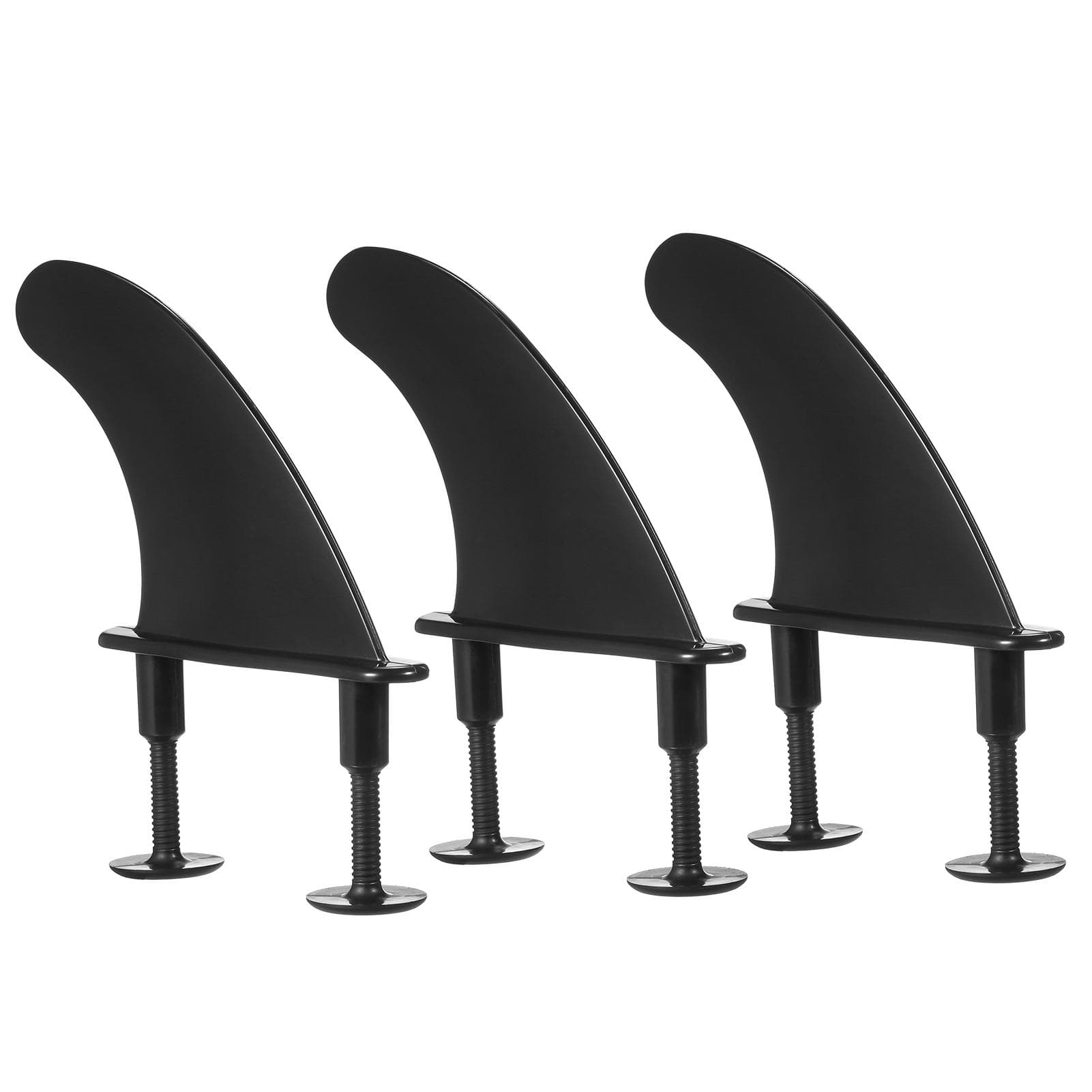 3pcs Soft Surfboard Fins with Screws 4.5 Inch Surf Fins for Soft Surfboard Longboard Surfing Type 1 black