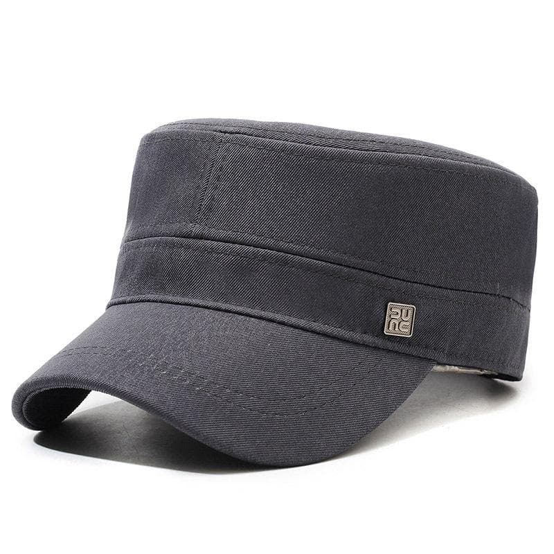 Best - selling Military - inspired Flat - top Cap with SU NC Emblem: A Stylish and Versatile Accessory! dark grey