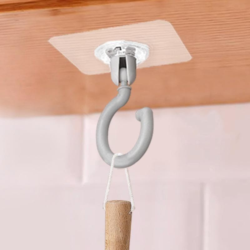 Rotatable Ceiling Adhesive Hooks - Easy Install, No Drill, Sticky Hanger For Hanging Plants, Lanterns, Wind Chimes 1pc-gray multicolour