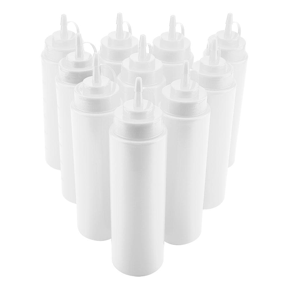 720ml 10pcs / Set Plastic Condiment Dispenser for Sauce Oil Cream Vineger (White) white