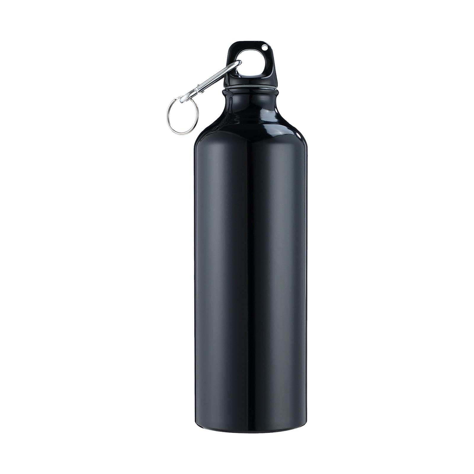 750mL Water Bottles with Carabiner Portable Aluminum Water Bottle Reusable Leakproof Water Jug for black