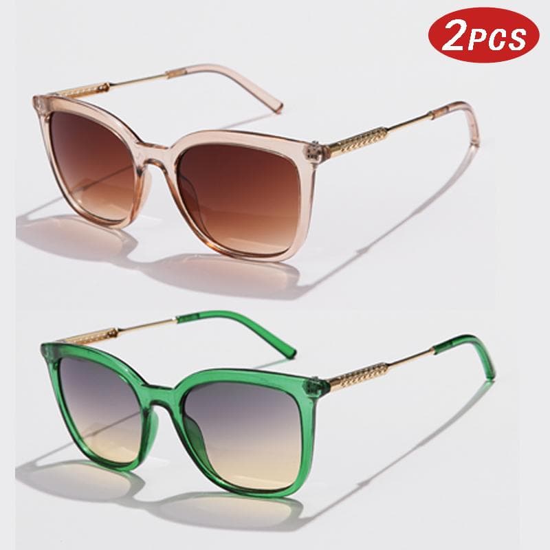 1/2pcs Classic Female Alloy Frame Square Sunglasses Women Men Gradient Color Fashion Sun Glasses Simple Style Shades