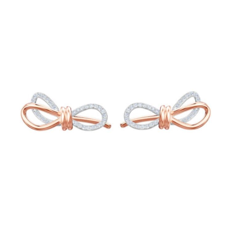 Swarovski Lifelong Bow Butterfly Earrings Women earrings Rose-Gold 5447089 Box (Random Color)