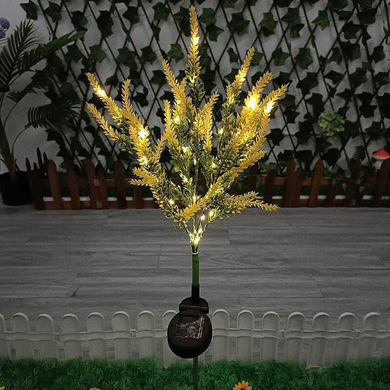 Solar Lavender Outside Garden Lawn Lights Fake Flowers Pathway Light For Christmas Patio Yard Wedding Holiday Decoration yellow