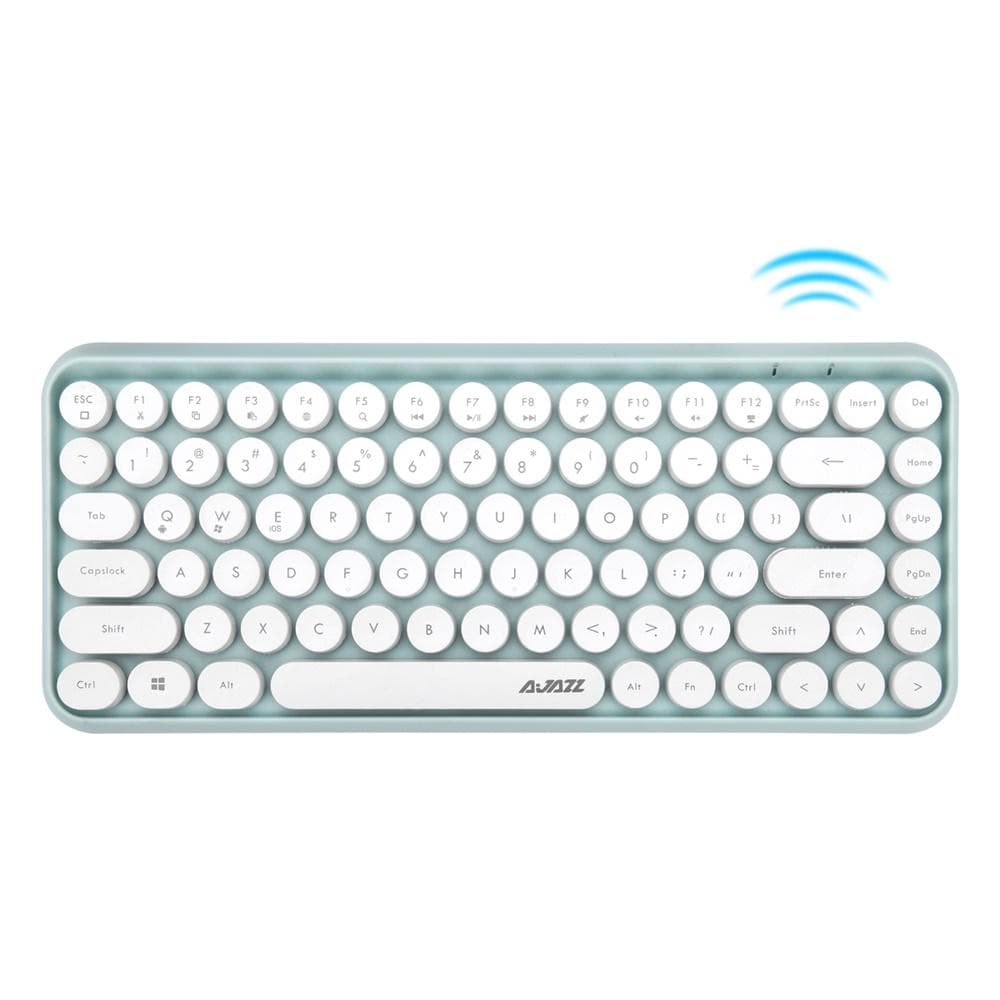Ajazz 308i Bluetooth Keyboard Round Key Cap 10m Bluetooth Connection 84 Keys for Windows 2000, green