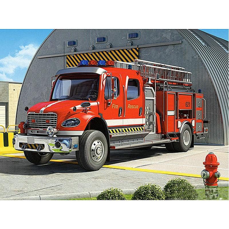5D DIY Diamond Painting  Fire Truck  3D Rhinestone Embroidery Cross Stitch 40X50CM