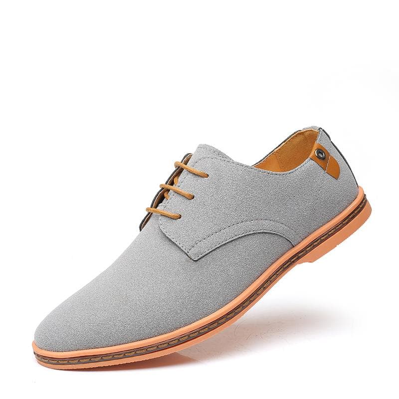 2025 Fashion Men's Casual Shoes Large Business Leather Shoes 43 gray