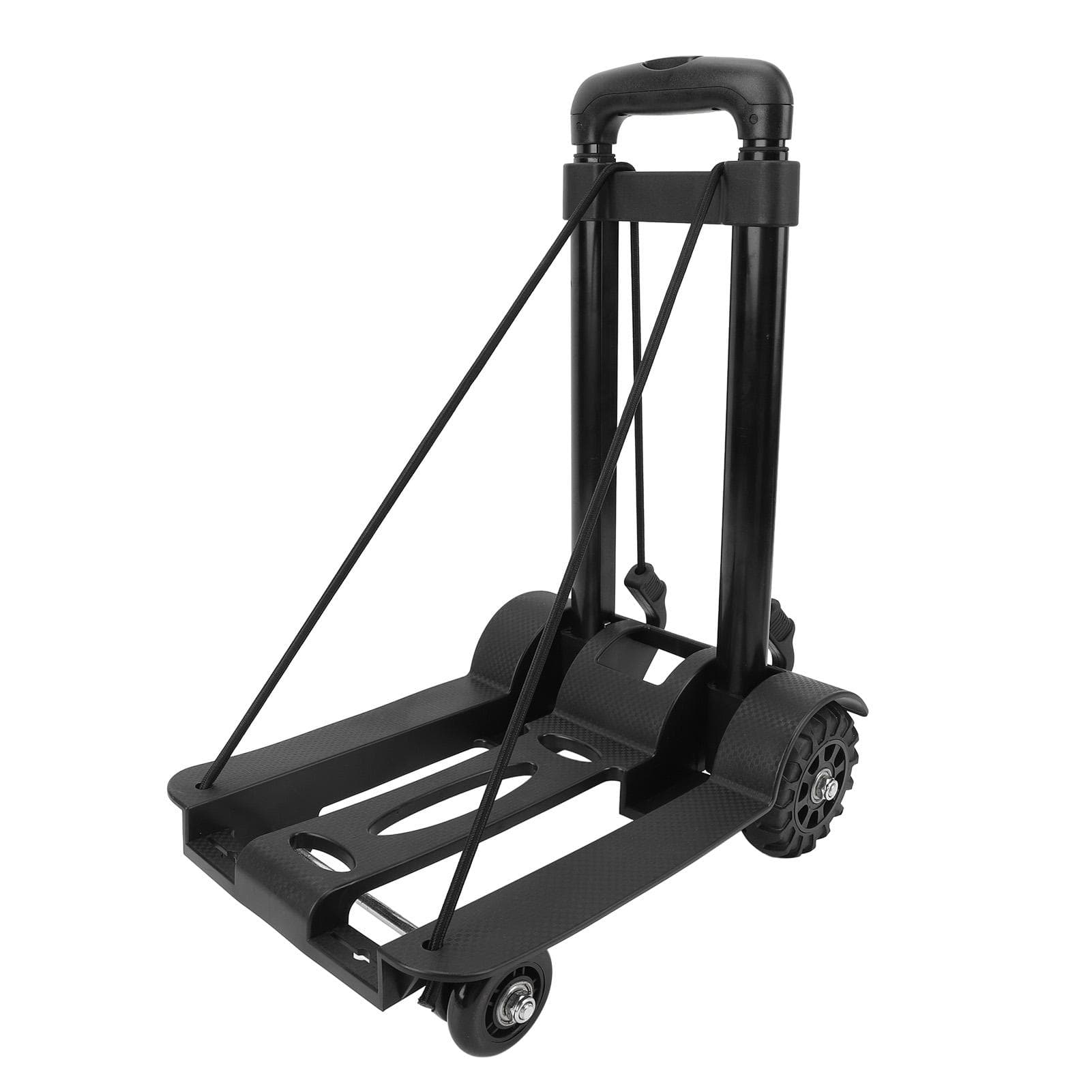 Folding Hand Truck 4 Wheels Iron Tube 99.2 Lb Load Bearing Foldable Luggage Trolley Cart for Travel