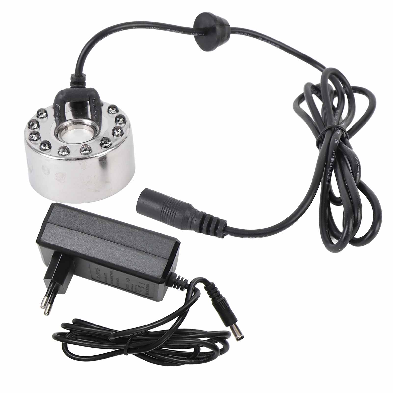 Mist Maker Fogger Zinc Alloy 12 LED Color Changing Fog Atomizer Humidifier for Water Fountain Pond