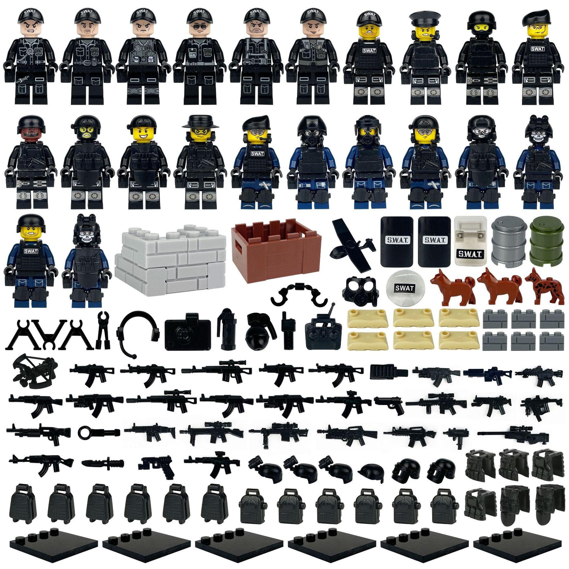 Special Forces Black SWAT Doll Building Blocks for Children Building Toy Gift