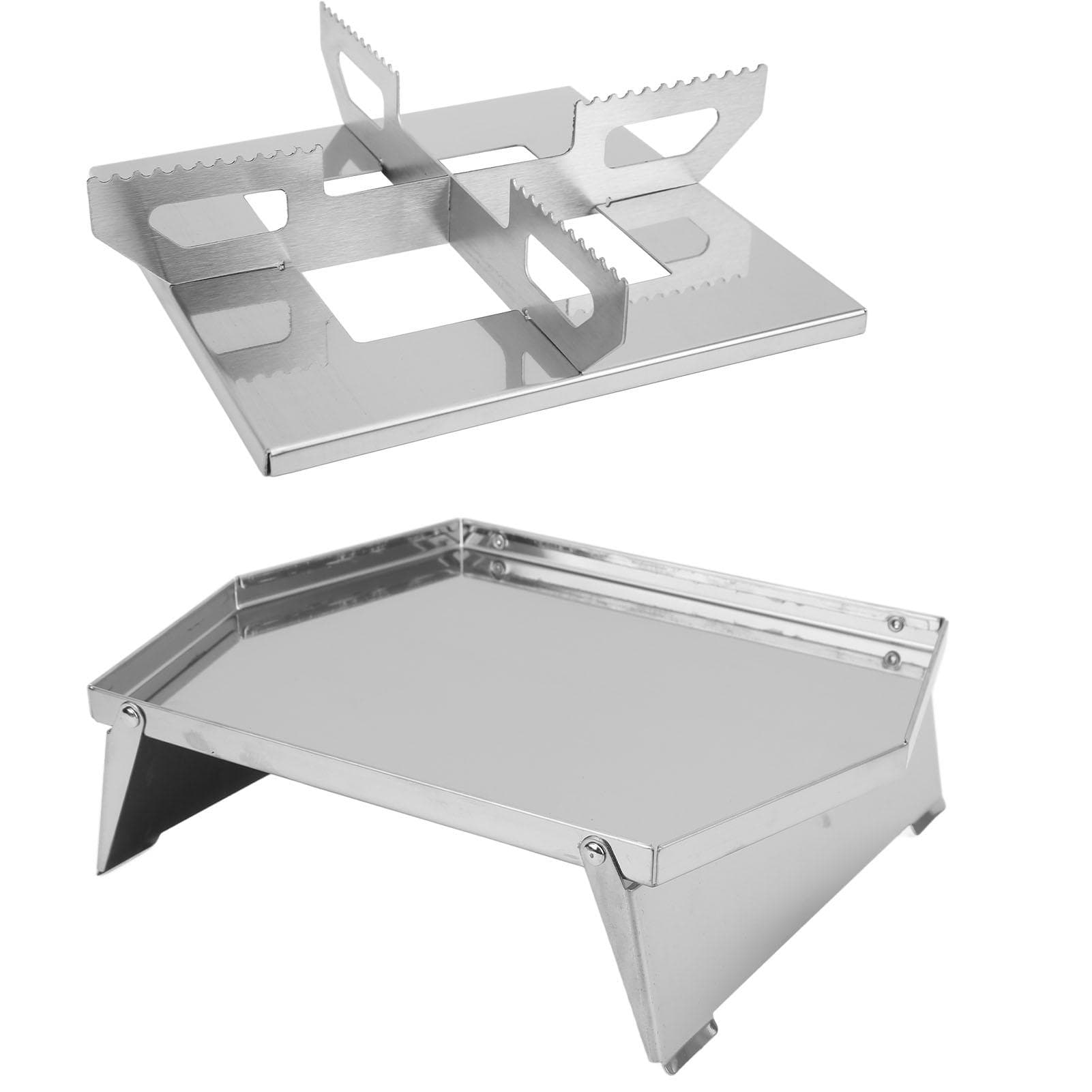 Stove Stand Base Outdoor Stainless Steel Wood Stove Stand Base Set Camping Portable BBQ Tool Set