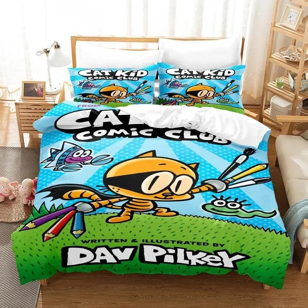 3D Print Comics DOG MAN Bedding Set Double Twin King Duvet Cover Comforter Pillowcase Boys Girls Adults Bedroom 135x200cm 2pcs