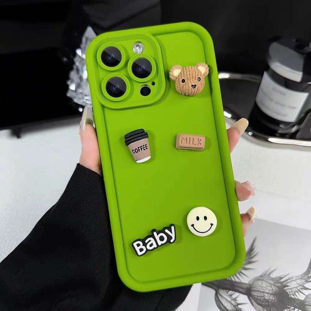 Suitable for IPhone16 Phone Case, Retro Three-dimensional Bear 14Promax, Apple 15 Protective Case, Creative 13 Anti-drop iPhone SE 2020