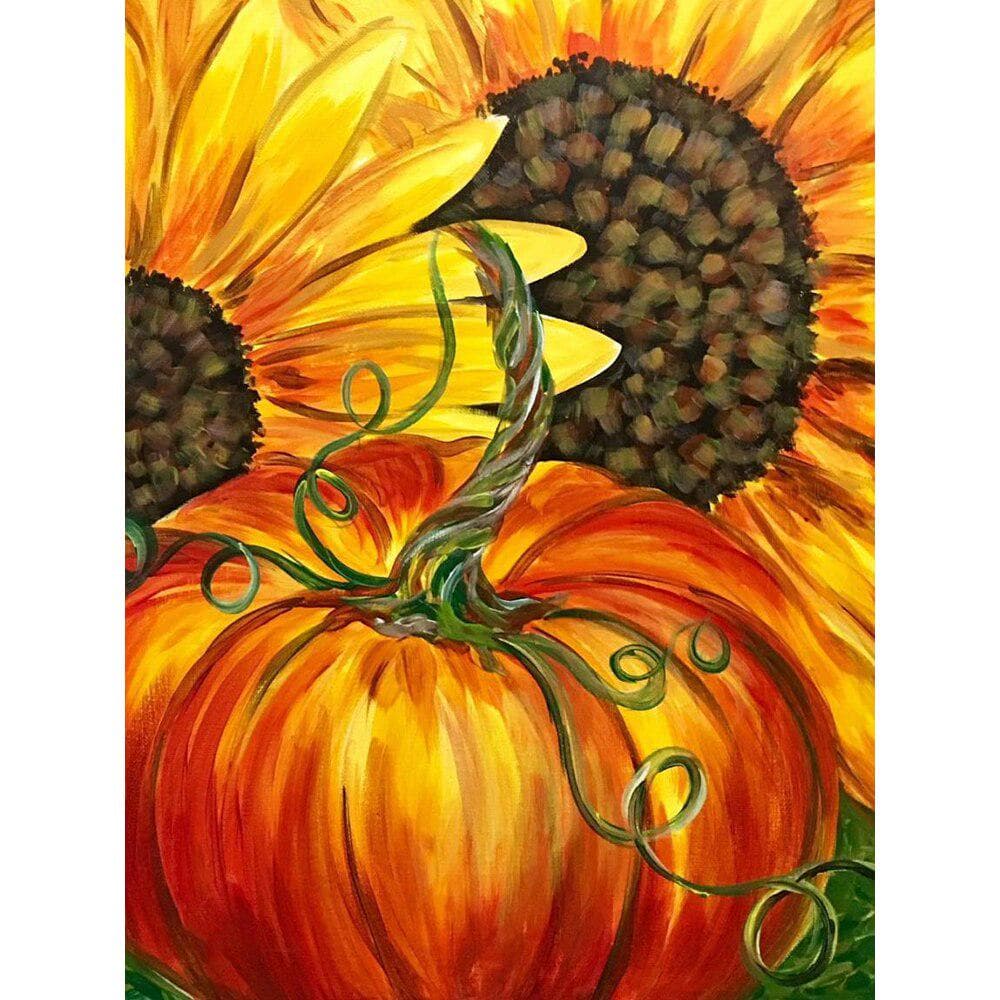 Diamond Embroidery Flower Sunflower Diamond Painting Thanksgiving Pumpkin Embroidery Cross Stitch 20X30CM