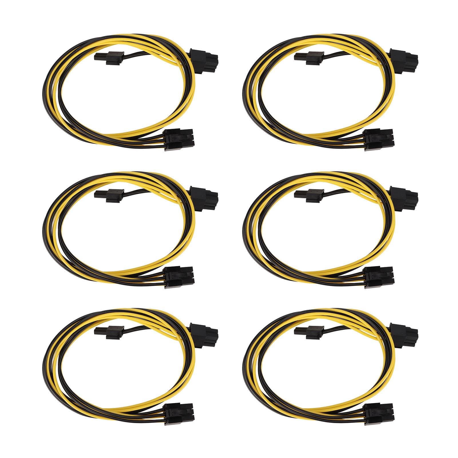 6Pcs GPU Power Cables PCIE 6Pin to 8Pin Male to Male Power Supply Accessories for TT for OCZ