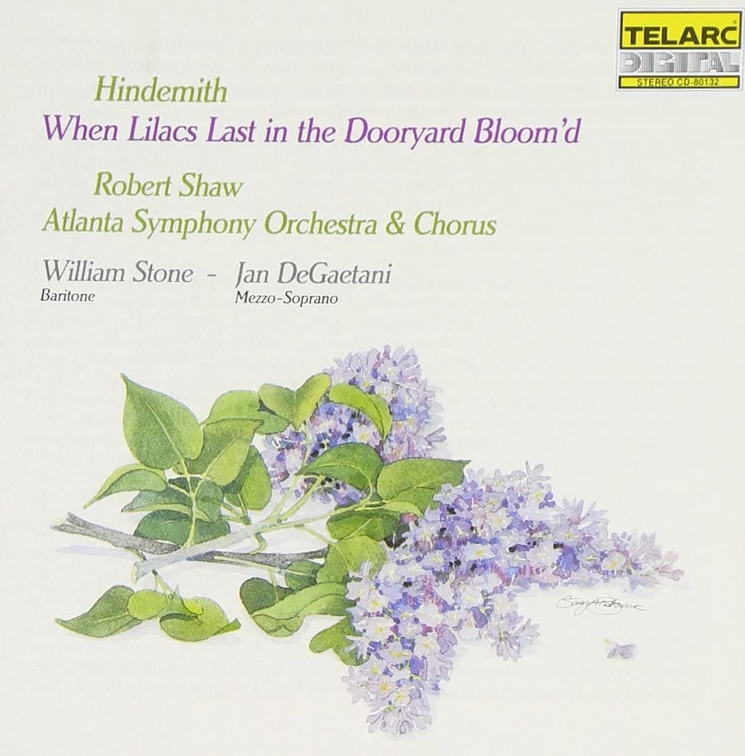 CD WILLIAM STONE, PAUL HINDEMITH, ROBE - When Lilacs Last in the Dooryard Bl CD80132 Telarc Japan Classical Used