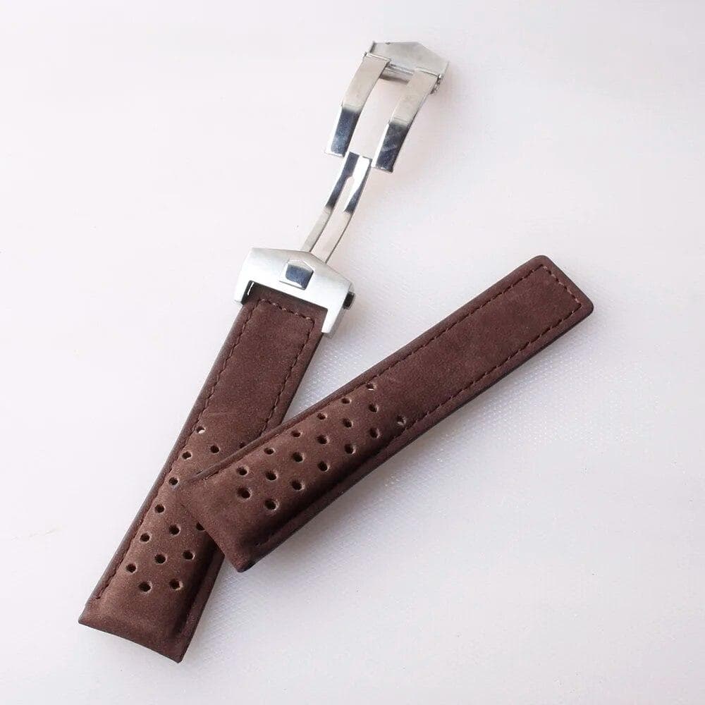 Cow Leather Watchbands for TAG HEUER CARRERA Series 20mm 22mm 24mm Men Band Watch Straps Wrist Bracelet Accessories Fold Buckle Coffe 24mm