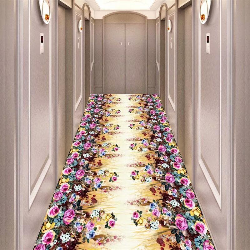 Golden Diamond Velvet Carpet Corridor Aisle Dirty Resistant Blanket Waterproof and Anti-slip Rugs for Living Room 80x300cm